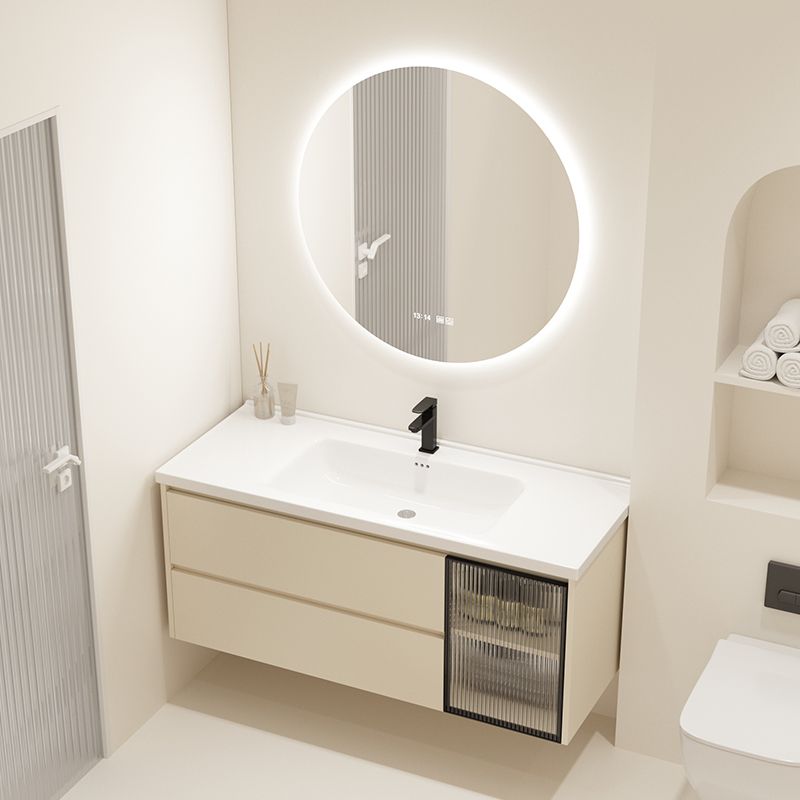 Modern Bathroom Sink Vanity Ceramic Top Wall Mount with Soft Close Door Clearhalo 'Bathroom Remodel & Bathroom Fixtures' 'Bathroom Vanities' 'bathroom_vanities' 'Home Improvement' 'home_improvement' 'home_improvement_bathroom_vanities' 1200x1200_8855547c-f45f-4c77-9ce0-cb25746c992d