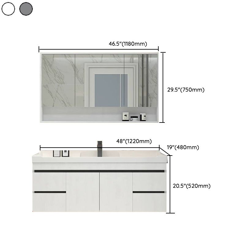 Modern Bathroom Sink Vanity Open Shelf Wall-Mounted Ceramic Top Clearhalo 'Bathroom Remodel & Bathroom Fixtures' 'Bathroom Vanities' 'bathroom_vanities' 'Home Improvement' 'home_improvement' 'home_improvement_bathroom_vanities' 1200x1200_88593da8-f50d-4cac-87b4-96cee2a38223