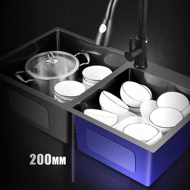 Single Bowl Black Kitchen Sink with Drain Assembly Drop-In Contemporary Sink Clearhalo 'Home Improvement' 'home_improvement' 'home_improvement_kitchen_sinks' 'Kitchen Remodel & Kitchen Fixtures' 'Kitchen Sinks & Faucet Components' 'Kitchen Sinks' 'kitchen_sinks' 1200x1200_885d17b6-0e8e-49c7-86a3-cc0ee3bd52a0