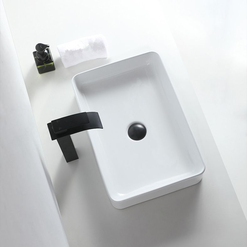 Modern Bathroom Sink Porcelain Rectangular Pop-Up Drain and Drain Assembly Basin Sink Clearhalo 'Bathroom Remodel & Bathroom Fixtures' 'Bathroom Sinks & Faucet Components' 'Bathroom Sinks' 'bathroom_sink' 'Home Improvement' 'home_improvement' 'home_improvement_bathroom_sink' 1200x1200_886aaa87-8daa-49d9-81f7-34d533054f53