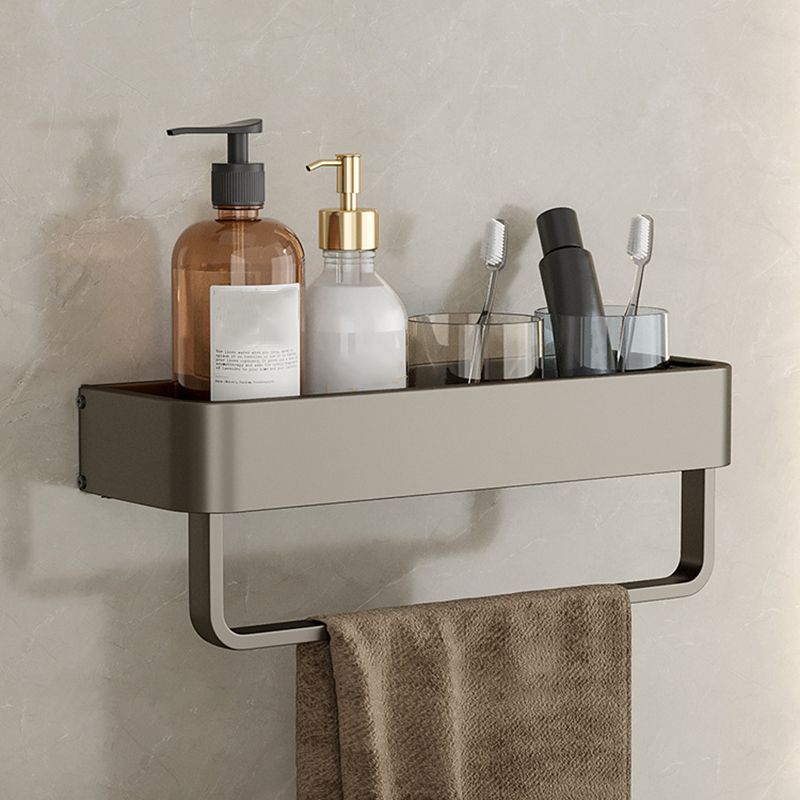 Contemporary Aluminum Bathroom Accessory Set Gray Bath Shelf Clearhalo 'Bathroom Hardware Sets' 'Bathroom Hardware' 'Bathroom Remodel & Bathroom Fixtures' 'bathroom_hardware_sets' 'Home Improvement' 'home_improvement' 'home_improvement_bathroom_hardware_sets' 1200x1200_887c2d44-f869-4f6d-9cd1-4671a6b72233