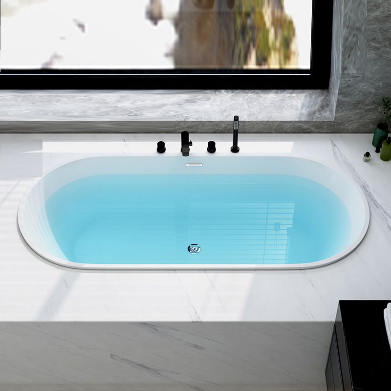 Contemporary Oval Drop-in Bathtub Soaking Acrylic Bath Tub in White Clearhalo 'Bathroom Remodel & Bathroom Fixtures' 'Bathtubs' 'Home Improvement' 'home_improvement' 'home_improvement_bathtubs' 'Showers & Bathtubs' 1200x1200_88c647df-50f7-426c-aa15-76f684e28295