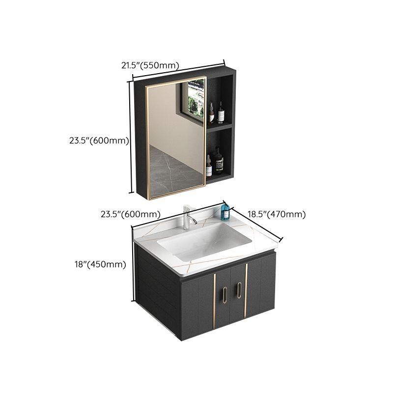 Wall Mount Bathroom Vanity Gray Glam Metal Frame Rectangular Vanity Set Clearhalo 'Bathroom Remodel & Bathroom Fixtures' 'Bathroom Vanities' 'bathroom_vanities' 'Home Improvement' 'home_improvement' 'home_improvement_bathroom_vanities' 1200x1200_88e47192-175f-4dcd-bd9e-760262900323