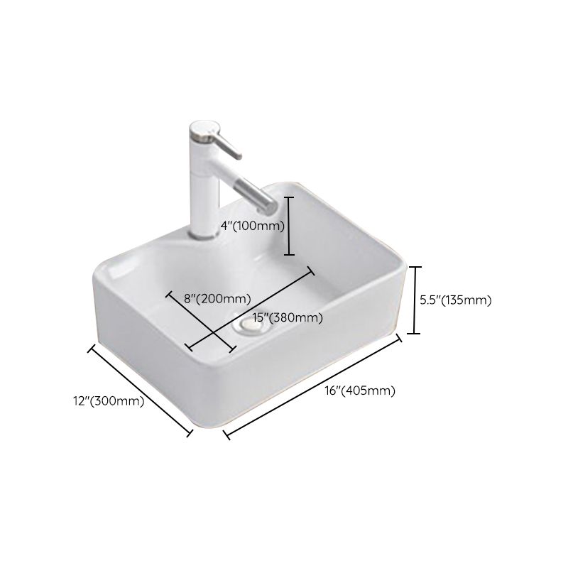 Modern Wash Stand Porcelain Rectangular with Drain Assembly and Pop-Up Drain Vessel Sink Clearhalo 'Bathroom Remodel & Bathroom Fixtures' 'Bathroom Sinks & Faucet Components' 'Bathroom Sinks' 'bathroom_sink' 'Home Improvement' 'home_improvement' 'home_improvement_bathroom_sink' 1200x1200_88f76633-1427-42b1-b8be-6c86f56abb6a
