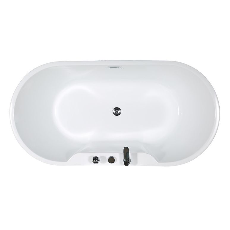 Acrylic Oval Bathtub with Faucet Soaking Freestanding Tub for Bathroom Clearhalo 'Bathroom Remodel & Bathroom Fixtures' 'Bathtubs' 'Home Improvement' 'home_improvement' 'home_improvement_bathtubs' 'Showers & Bathtubs' 1200x1200_890e348e-2c2e-4c3a-88f7-07e9148a427f