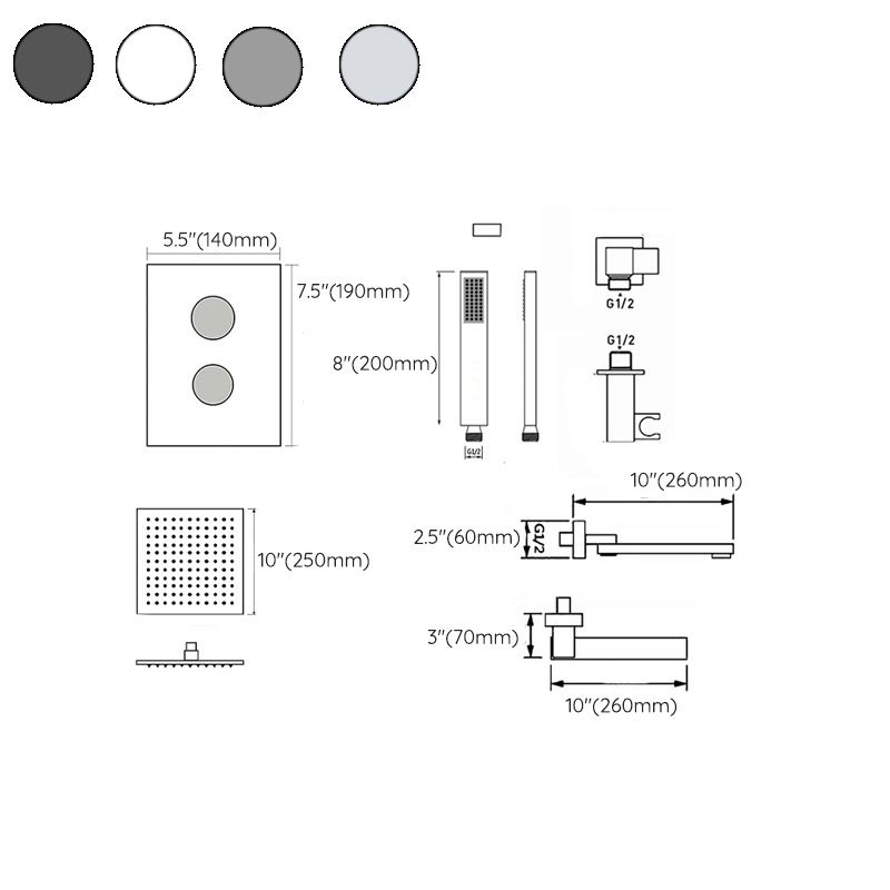 Modern Pressure Balanced Shower Faucet Square Constant Temperature Shower System on Wall Clearhalo 'Bathroom Remodel & Bathroom Fixtures' 'Home Improvement' 'home_improvement' 'home_improvement_shower_faucets' 'Shower Faucets & Systems' 'shower_faucets' 'Showers & Bathtubs Plumbing' 'Showers & Bathtubs' 1200x1200_893dff49-f19d-414b-886a-6ea9505eaecc