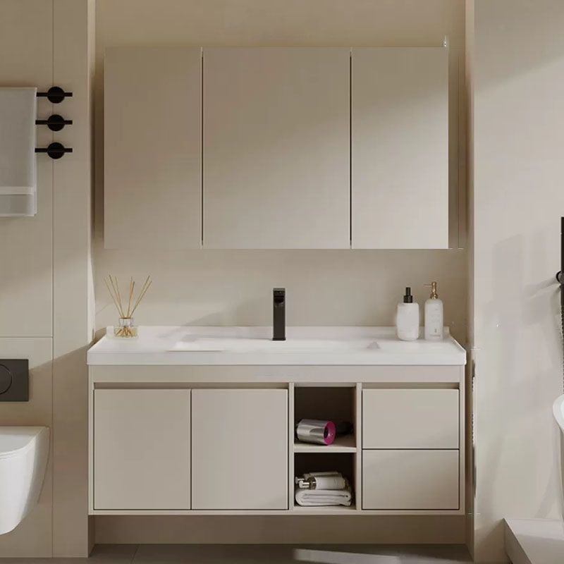 White Modern Rectangular Wall Mounted Standard Bathroom Sink Vanity Clearhalo 'Bathroom Remodel & Bathroom Fixtures' 'Bathroom Vanities' 'bathroom_vanities' 'Home Improvement' 'home_improvement' 'home_improvement_bathroom_vanities' 1200x1200_89408586-b074-49d9-8d47-a70ebc66a06f