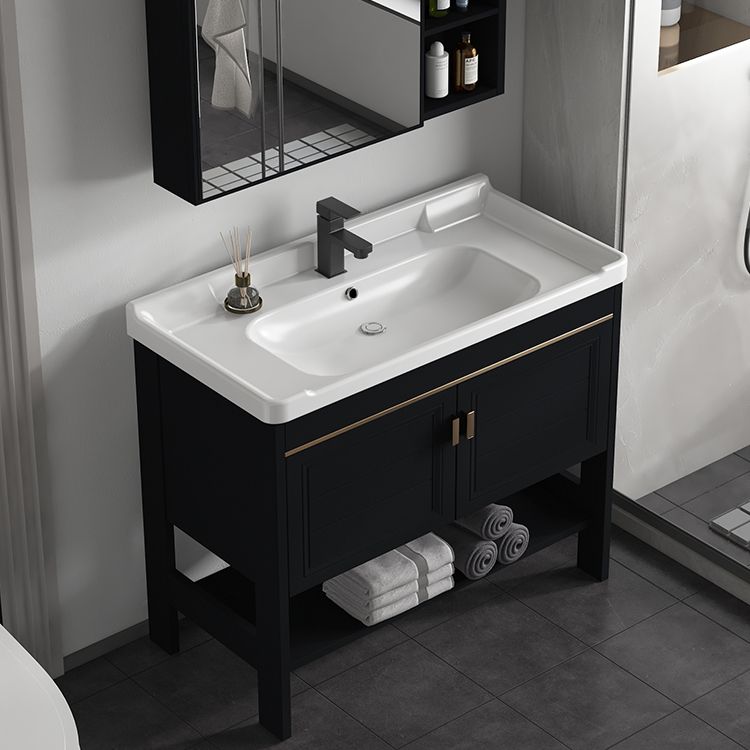 Glam Freestanding Bathroom Sink Vanity Single-Sink Bathroom Vanity Clearhalo 'Bathroom Remodel & Bathroom Fixtures' 'Bathroom Vanities' 'bathroom_vanities' 'Home Improvement' 'home_improvement' 'home_improvement_bathroom_vanities' 1200x1200_8945b685-0988-4855-a68e-203ac31e0e9b
