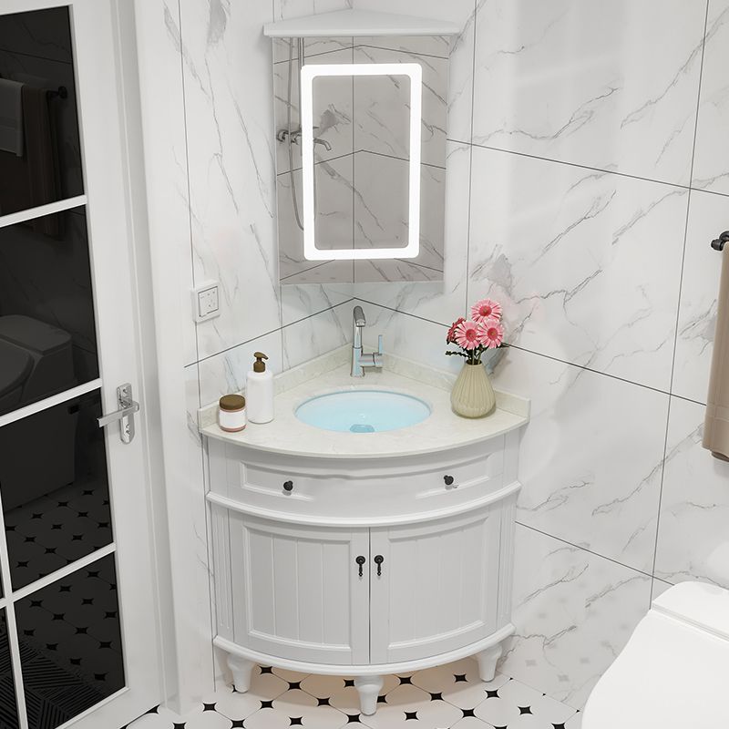 Modern Style Bathroom Sink Vanity Freestanding Vanity with Mirror Clearhalo 'Bathroom Remodel & Bathroom Fixtures' 'Bathroom Vanities' 'bathroom_vanities' 'Home Improvement' 'home_improvement' 'home_improvement_bathroom_vanities' 1200x1200_8949669c-2090-4a09-81e1-302a7f75f23d