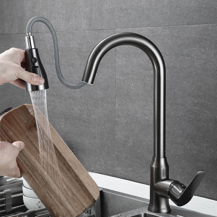 Modern Plain Kitchen Faucet Gooseneck Standard Kitchen Faucets Clearhalo 'Home Improvement' 'home_improvement' 'home_improvement_kitchen_faucets' 'Kitchen Faucets' 'Kitchen Remodel & Kitchen Fixtures' 'Kitchen Sinks & Faucet Components' 'kitchen_faucets' 1200x1200_895ed3bc-88ea-419f-a12d-15b6aa0e3649