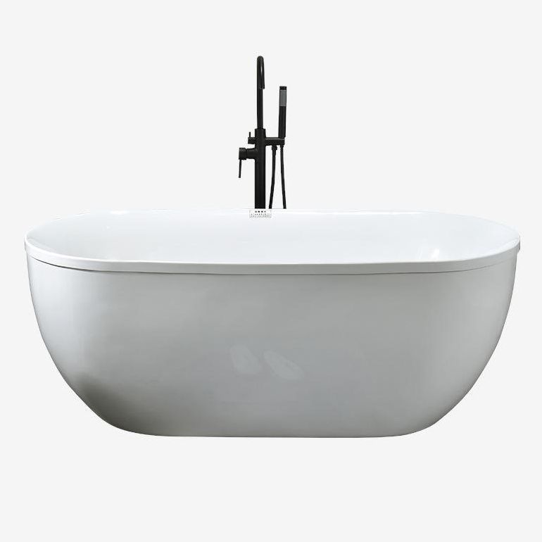 Modern Oval Bathtub Acrylic Freestanding Soaking White Back to Wall Bath Clearhalo 'Bathroom Remodel & Bathroom Fixtures' 'Bathtubs' 'Home Improvement' 'home_improvement' 'home_improvement_bathtubs' 'Showers & Bathtubs' 1200x1200_89635753-9f26-45e6-baac-26145d723d99