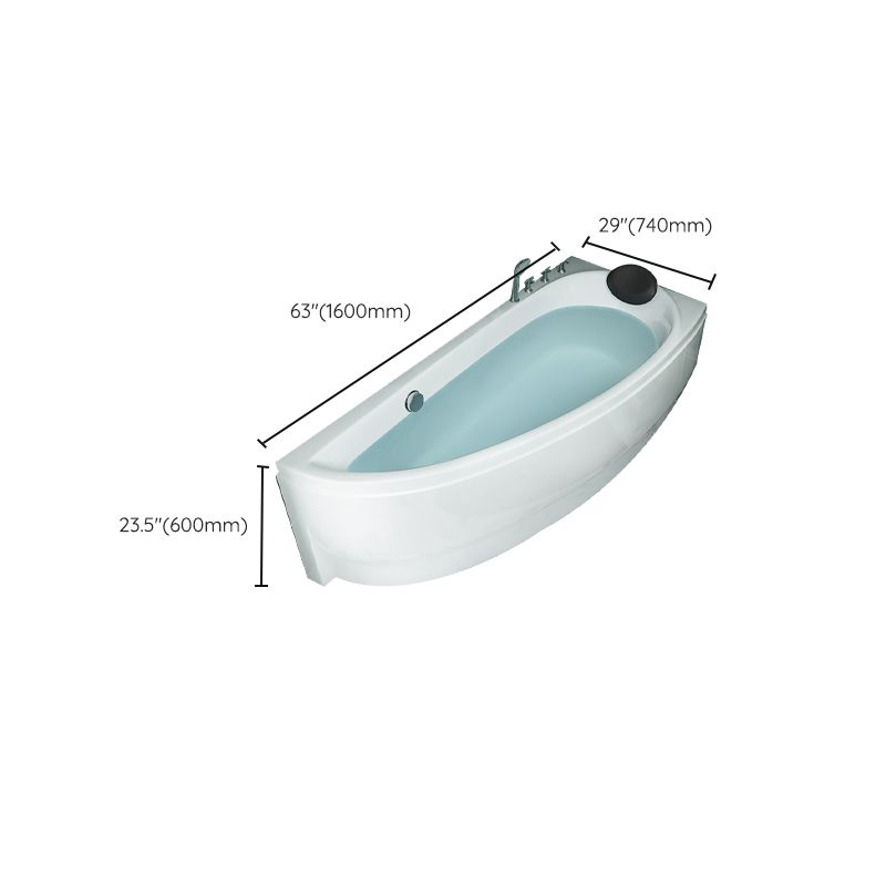 Back to Wall Corner Bathtub Acrylic White Modern Soaking Bath Clearhalo 'Bathroom Remodel & Bathroom Fixtures' 'Bathtubs' 'Home Improvement' 'home_improvement' 'home_improvement_bathtubs' 'Showers & Bathtubs' 1200x1200_8982e3d8-938c-4717-be5f-7342c2dfc872