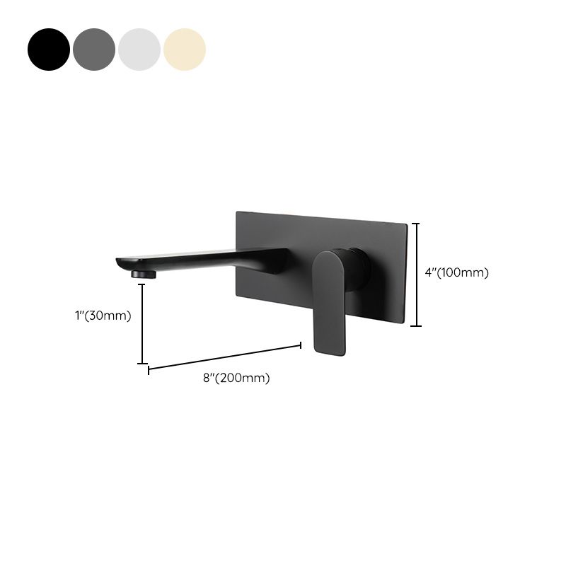 Contemporary Style Faucets Wall Mounted Faucets with Lever Handles Clearhalo 'Bathroom Remodel & Bathroom Fixtures' 'Bathroom Sink Faucets' 'Bathroom Sinks & Faucet Components' 'bathroom_sink_faucets' 'Home Improvement' 'home_improvement' 'home_improvement_bathroom_sink_faucets' 1200x1200_89b5a3c3-3b0e-4113-9d50-dfad4c98bb10