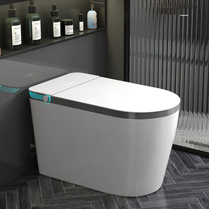 White Contemporary Foot Sensor Ceramic with Heated Seat Smart Toilet Clearhalo 'Bathroom Remodel & Bathroom Fixtures' 'Bidets' 'Home Improvement' 'home_improvement' 'home_improvement_bidets' 'Toilets & Bidets' 1200x1200_89ec795e-e2d2-422b-89ec-844a295fb6dc