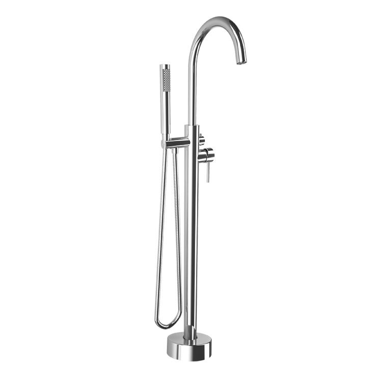 Modern Freestanding Bathtub Faucet One Handle Copper Freestanding Tub Filler Trim Clearhalo 'Bathroom Remodel & Bathroom Fixtures' 'Bathtub Faucets' 'bathtub_faucets' 'Home Improvement' 'home_improvement' 'home_improvement_bathtub_faucets' 1200x1200_8a5ef51a-7122-492c-ab3a-18df458fbddf