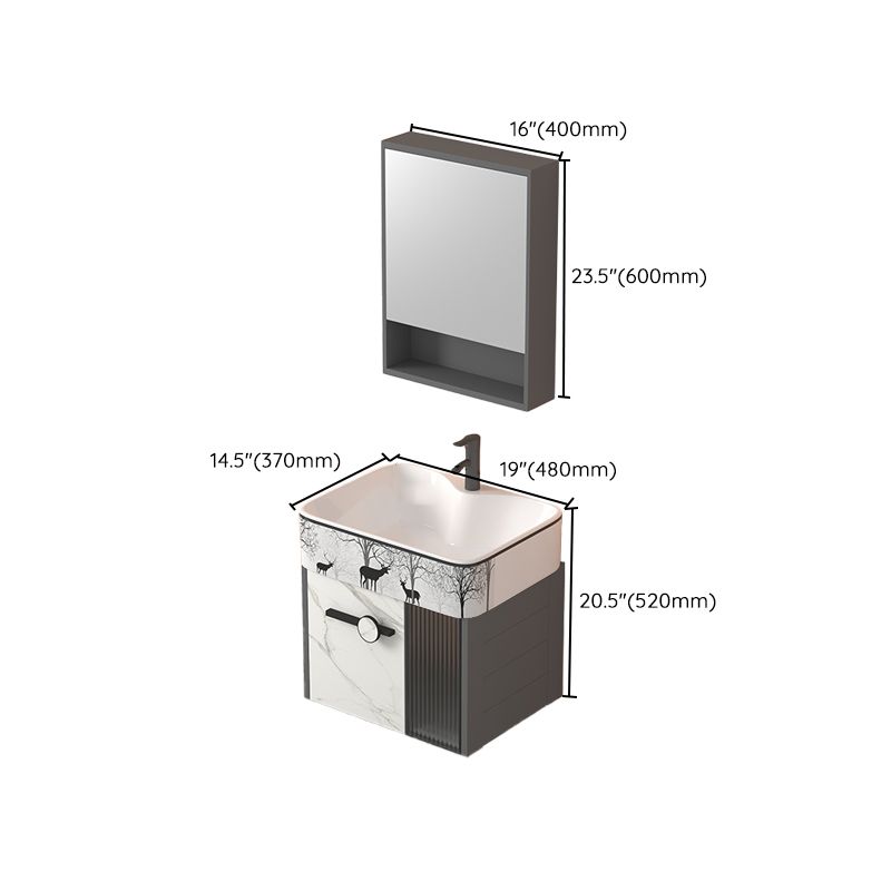 Modern Wall Mount Sink Vanity Gray Metal Base Single-Sink Rectangular Vanity Set Clearhalo 'Bathroom Remodel & Bathroom Fixtures' 'Bathroom Vanities' 'bathroom_vanities' 'Home Improvement' 'home_improvement' 'home_improvement_bathroom_vanities' 1200x1200_8a697da0-b09d-42fb-85e8-f3ddc63f773e