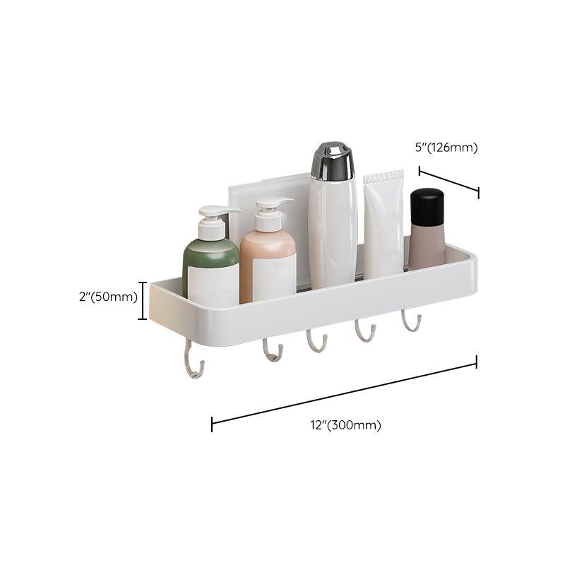 Contemporary Bathroom Accessory Set Metal Bath Shelf in White Clearhalo 'Bathroom Hardware Sets' 'Bathroom Hardware' 'Bathroom Remodel & Bathroom Fixtures' 'bathroom_hardware_sets' 'Home Improvement' 'home_improvement' 'home_improvement_bathroom_hardware_sets' 1200x1200_8a7161d1-9bf5-41bd-b378-979e604a2c3e