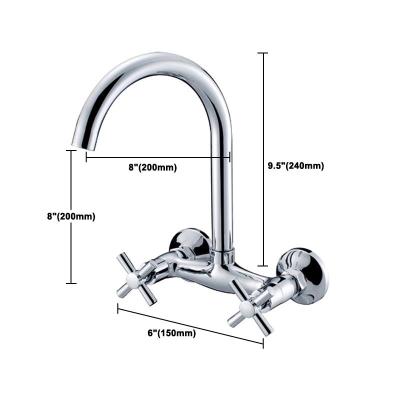 Modern 2-Handle Bathroom Sink Faucet 3 Hole Wall Mounted Bathroom Faucet with High-Arc Clearhalo 'bathroom_sink_faucets' 'Conjuntos de Torneiras de Lavatório e Banheiro' 'home_improvement' 'home_improvement_bathroom_sink_faucets' 'Mobiliário Doméstico' 'Página inicial' 'Renovação e equipamento de casa de banho' 'Torneira para lavatório de banheiro' 1200x1200_8a961737-39d2-446a-944b-f0e31662b011