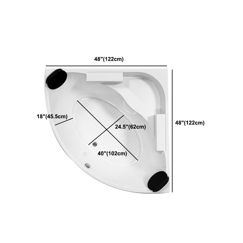 Acrylic Modern Back to Wall Bath Tub Bathroom Corner Bathtub in White Clearhalo 'Bathroom Remodel & Bathroom Fixtures' 'Bathtubs' 'Home Improvement' 'home_improvement' 'home_improvement_bathtubs' 'Showers & Bathtubs' 1200x1200_8aa5f7f3-2b9d-4c4c-9394-6d135d38f16e