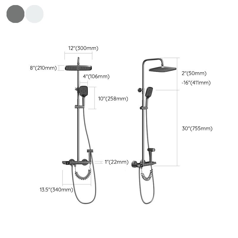 Contemporary Shower Set Slide Bar Handheld Shower Head Wall Mounted Shower System Clearhalo 'Bathroom Remodel & Bathroom Fixtures' 'Home Improvement' 'home_improvement' 'home_improvement_shower_faucets' 'Shower Faucets & Systems' 'shower_faucets' 'Showers & Bathtubs Plumbing' 'Showers & Bathtubs' 1200x1200_8aab1563-1319-4931-bbda-b10cf2c7ddb9