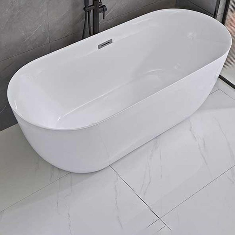 Modern Ellipse Acrylic Bathtub Freestanding Soaking Bathtub with Overflow Hole Clearhalo 'Bathroom Remodel & Bathroom Fixtures' 'Bathtubs' 'Home Improvement' 'home_improvement' 'home_improvement_bathtubs' 'Showers & Bathtubs' 1200x1200_8aad2af9-4d6a-4489-b6a4-9d5565f2fc28