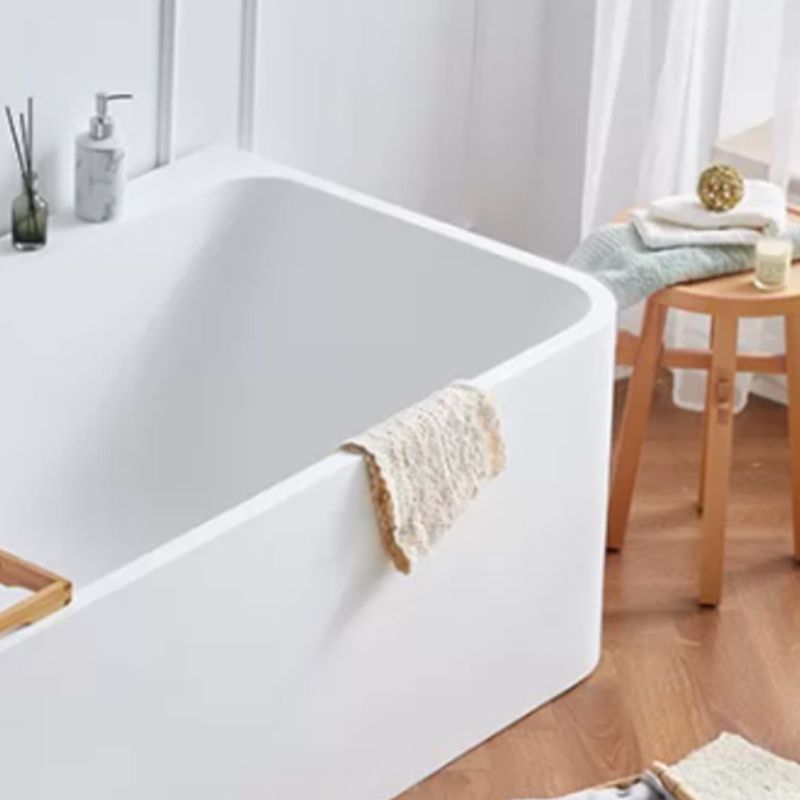 Stone Soaking Bathtub Antique Finish Rectangular Back to Wall Bathtub (Board not Included) Clearhalo 'Bathroom Remodel & Bathroom Fixtures' 'Bathtubs' 'Home Improvement' 'home_improvement' 'home_improvement_bathtubs' 'Showers & Bathtubs' 1200x1200_8ab024dd-880c-483b-9fa1-5205fcf26a4d