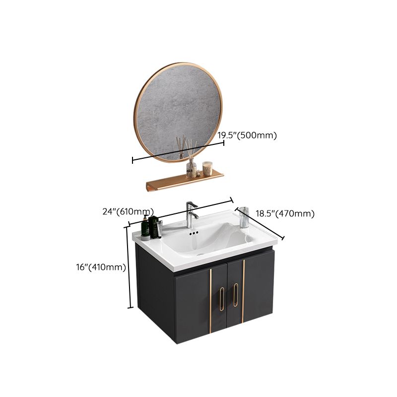 Single Glam Bathroom Vanity Dark Gray Rectangular Wall Mount Vanity Set Clearhalo 'Bathroom Remodel & Bathroom Fixtures' 'Bathroom Vanities' 'bathroom_vanities' 'Home Improvement' 'home_improvement' 'home_improvement_bathroom_vanities' 1200x1200_8ac0ca9f-7167-4a91-88ee-29fe186c1602