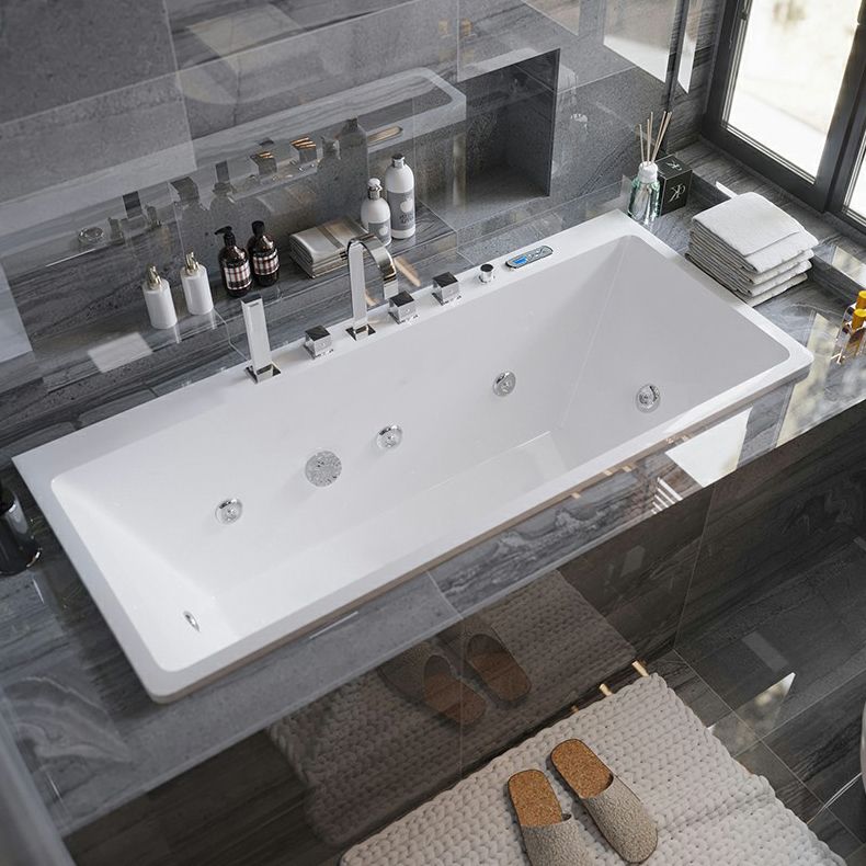 Contemporary Rectangle Drop-in Bathtub Acrylic Soaking/Whirlpool Bathtub Clearhalo 'Bathroom Remodel & Bathroom Fixtures' 'Bathtubs' 'Home Improvement' 'home_improvement' 'home_improvement_bathtubs' 'Showers & Bathtubs' 1200x1200_8acceb46-c29a-40be-b380-7bfabbe4cdbc