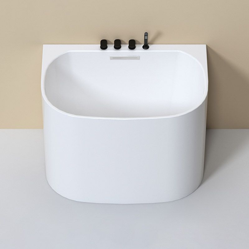 Modern Corner White Acrylic Bathtub Back to Wall with Drain Bath Tub Clearhalo 'Bathroom Remodel & Bathroom Fixtures' 'Bathtubs' 'Home Improvement' 'home_improvement' 'home_improvement_bathtubs' 'Showers & Bathtubs' 1200x1200_8ae16616-9c72-4a8e-8fd4-fc770fb728f1