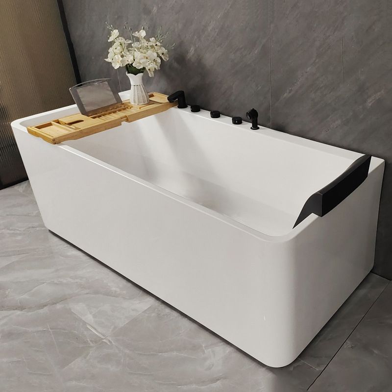 Back to Wall Soaking Bathtub Antique Finish Rectangular Modern Tub (Board not Included) Clearhalo 'Bathroom Remodel & Bathroom Fixtures' 'Bathtubs' 'Home Improvement' 'home_improvement' 'home_improvement_bathtubs' 'Showers & Bathtubs' 1200x1200_8aef265b-f8e8-49dd-85e7-8af091571851