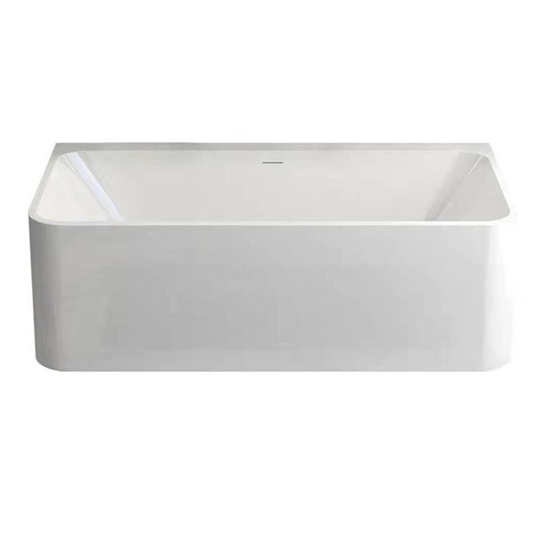 White Stone Rectangular Bath Tub Soaking Stand Alone Tub with Drain and Overflow Trim Clearhalo 'Bathroom Remodel & Bathroom Fixtures' 'Bathtubs' 'Home Improvement' 'home_improvement' 'home_improvement_bathtubs' 'Showers & Bathtubs' 1200x1200_8aff7911-a66e-44e9-97a3-7906a0d463b2