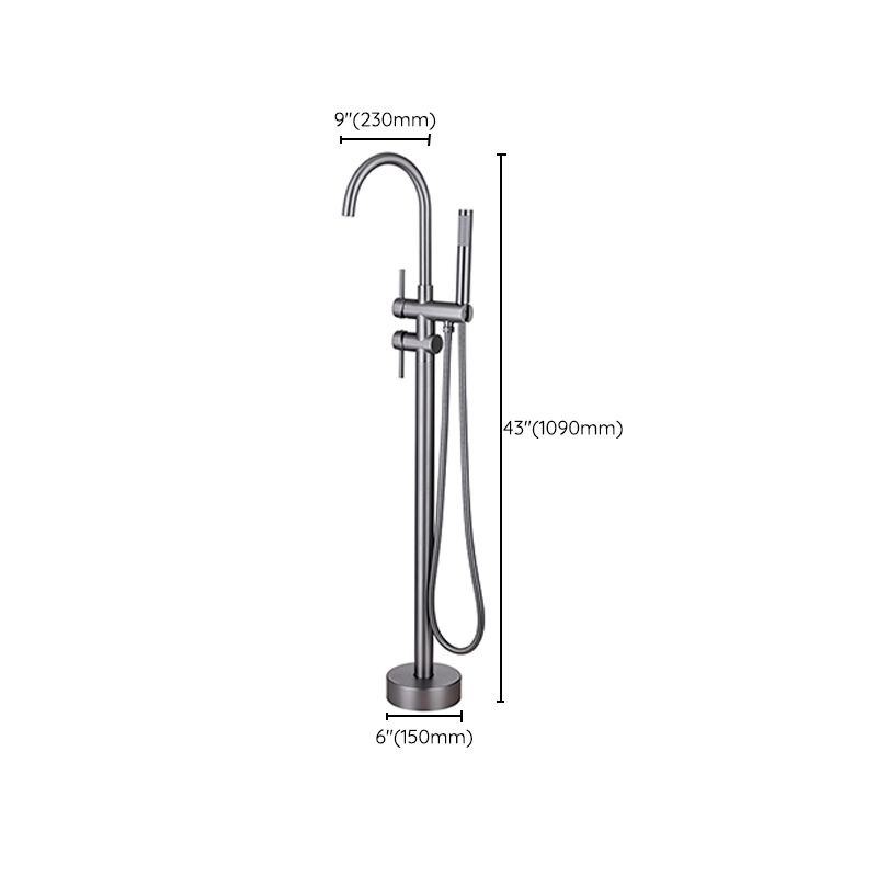 Modern Floor Mounted Metal Freestanding Tub Filler One Handle Freestanding Bathtub Faucet Clearhalo 'Bathroom Remodel & Bathroom Fixtures' 'Bathtub Faucets' 'bathtub_faucets' 'Home Improvement' 'home_improvement' 'home_improvement_bathtub_faucets' 1200x1200_8b19603c-af4d-4d95-bf76-0947bd76c2df