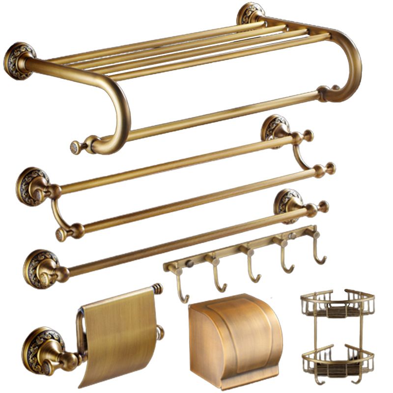 Traditional Brass Bathroom Accessory Set Brushed Bronze Bathroom Set Clearhalo 'Bathroom Hardware Sets' 'Bathroom Hardware' 'Bathroom Remodel & Bathroom Fixtures' 'bathroom_hardware_sets' 'Home Improvement' 'home_improvement' 'home_improvement_bathroom_hardware_sets' 1200x1200_8b33887f-d914-4ea9-bb3b-d1e4b9257562