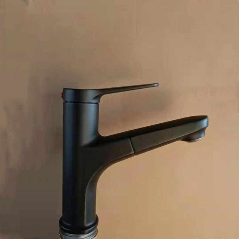 Modern Style Vessel Sink Faucet Lever Handle Copper Retractable Low Arc Vessel Faucet Clearhalo 'bathroom_sink_faucets' 'Conjunta de Baño y Conjunta de Grifo' 'Coronamiento de Baño y Dispositivo de Baño' 'Grifo del lavabo del baño' 'Hogar' 'home_improvement' 'home_improvement_bathroom_sink_faucets' 'Mejoras para el hogar' 1200x1200_8b455010-9779-4ae0-8ac0-7356ebcde743