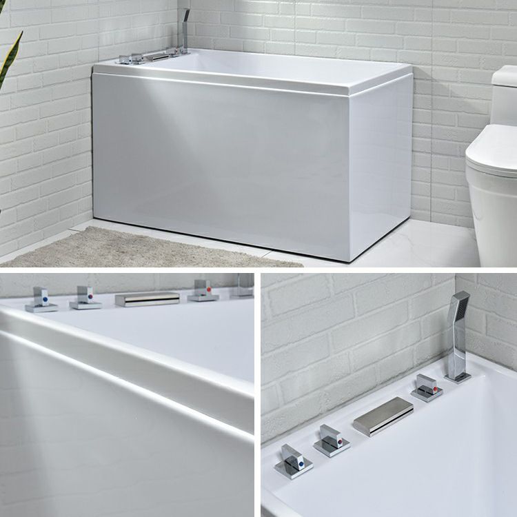 Modern Rectangle Bathtub with Drain White Acrylic Soaking Tub Clearhalo 'Bathroom Remodel & Bathroom Fixtures' 'Bathtubs' 'Home Improvement' 'home_improvement' 'home_improvement_bathtubs' 'Showers & Bathtubs' 1200x1200_8b4b7ea6-54b5-4ea8-aaa0-27dd018eec78