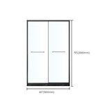 Framed Double Sliding Shower Bath Door Transparent Scratch Resistant Shower Bath Door Clearhalo 'Bathroom Remodel & Bathroom Fixtures' 'Home Improvement' 'home_improvement' 'home_improvement_shower_tub_doors' 'Shower and Tub Doors' 'shower_tub_doors' 'Showers & Bathtubs' 1200x1200_8b52035d-20ae-4033-9f7c-c02de071daa0