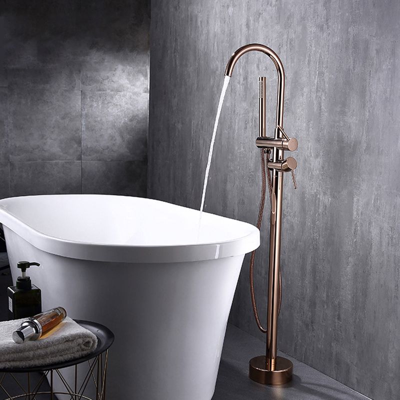 Traditional Floor Mounted Metal Freestanding Tub Filler Swivel Freestanding Faucet Clearhalo 'Bathroom Remodel & Bathroom Fixtures' 'Bathtub Faucets' 'bathtub_faucets' 'Home Improvement' 'home_improvement' 'home_improvement_bathtub_faucets' 1200x1200_8b7d0c8f-7193-4d88-bd29-d6b2a5e124c2