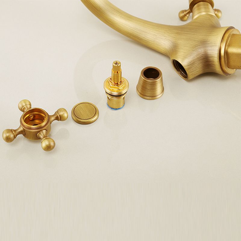 Glam Vessel Faucet 1 Hole Bathroom Faucet with 2 Cross Handles Clearhalo 'bathroom_sink_faucets' 'Conjuntos de Torneiras de Lavatório e Banheiro' 'home_improvement' 'home_improvement_bathroom_sink_faucets' 'Mobiliário Doméstico' 'Página inicial' 'Renovação e equipamento de casa de banho' 'Torneira para lavatório de banheiro' 1200x1200_8b93d4c3-9d32-434d-9438-60570d9b0cce