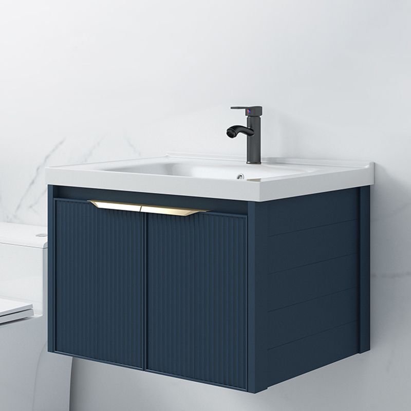 Metal Frame Vanity Wall Mount Blue Single Sink 2 Doors Mirror Bath Vanity with Faucet Clearhalo 'Bathroom Remodel & Bathroom Fixtures' 'Bathroom Vanities' 'bathroom_vanities' 'Home Improvement' 'home_improvement' 'home_improvement_bathroom_vanities' 1200x1200_8bd2935b-e278-4b5a-b657-a9e2f660410b