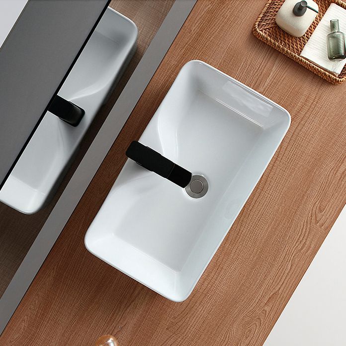 Modern Bathroom Sink Porcelain Rectangular Vessel with Pop-Up Drain Clearhalo 'Bathroom Remodel & Bathroom Fixtures' 'Bathroom Sinks & Faucet Components' 'Bathroom Sinks' 'bathroom_sink' 'Home Improvement' 'home_improvement' 'home_improvement_bathroom_sink' 1200x1200_8bfdca44-9863-4151-9758-d5922078083d