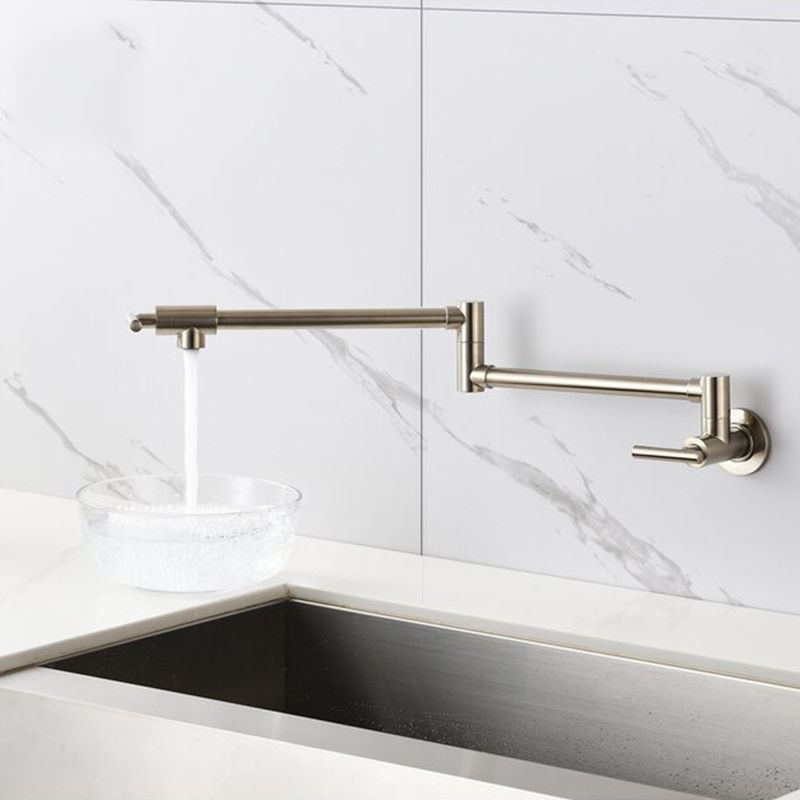 Contemporary Pot Filler 1-Handle No Sensor Pot Filler in Silver Clearhalo 'Home Improvement' 'home_improvement' 'home_improvement_kitchen_faucets' 'Kitchen Faucets' 'Kitchen Remodel & Kitchen Fixtures' 'Kitchen Sinks & Faucet Components' 'kitchen_faucets' 1200x1200_8c45d2b5-b36e-4e28-959c-e3459eb183d2