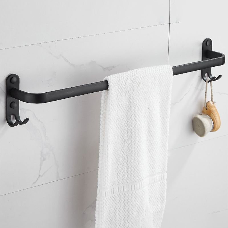 Modern Black Aluminum Bath Hardware Set Towel Bar Bathroom Hardware Clearhalo 'Bathroom Hardware Sets' 'Bathroom Hardware' 'Bathroom Remodel & Bathroom Fixtures' 'bathroom_hardware_sets' 'Home Improvement' 'home_improvement' 'home_improvement_bathroom_hardware_sets' 1200x1200_8c65abd1-70bf-4066-a834-c1397f786910