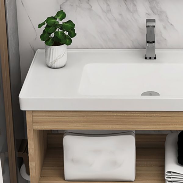 Modern Sink Vanity Rectangular Ceramic Top Single Wall Mount Vanity Clearhalo 'Bathroom Remodel & Bathroom Fixtures' 'Bathroom Vanities' 'bathroom_vanities' 'Home Improvement' 'home_improvement' 'home_improvement_bathroom_vanities' 1200x1200_8c80c46c-2d8d-4aea-bd08-8aabc03bf47d