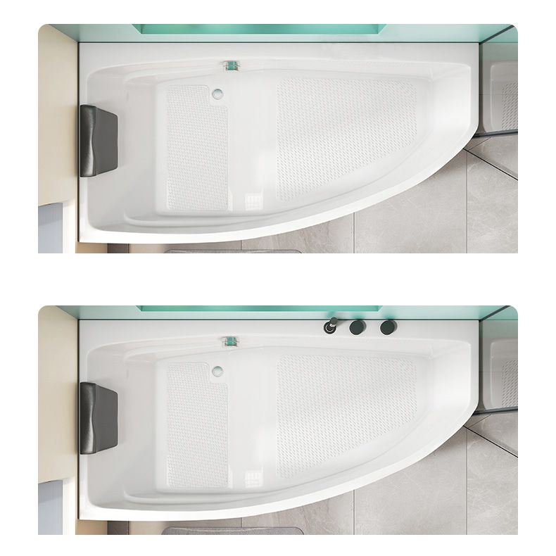 Modern Corner White Bathtub Back to Wall with Drain Bath Tub Clearhalo 'Bathroom Remodel & Bathroom Fixtures' 'Bathtubs' 'Home Improvement' 'home_improvement' 'home_improvement_bathtubs' 'Showers & Bathtubs' 1200x1200_8c8cac45-dd55-4150-8a14-649d253b370a