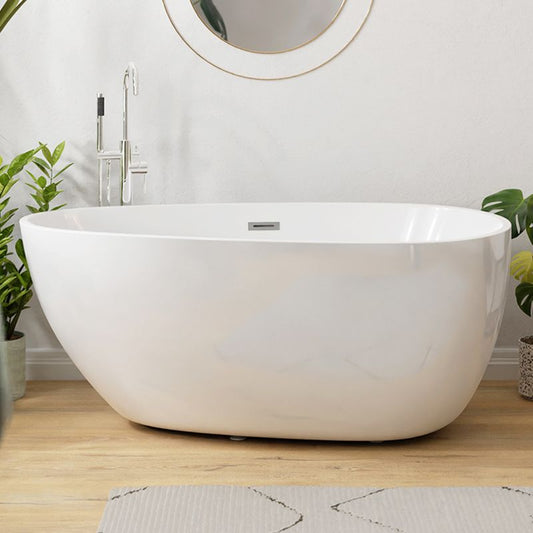 Modern Acrylic Oval Bath Tub for Home White Soaking Tub with Internal Drain Clearhalo 'Bathroom Remodel & Bathroom Fixtures' 'Bathtubs' 'Home Improvement' 'home_improvement' 'home_improvement_bathtubs' 'Showers & Bathtubs' 1200x1200_8c939974-5fd3-4feb-83b1-a23a89e2322e