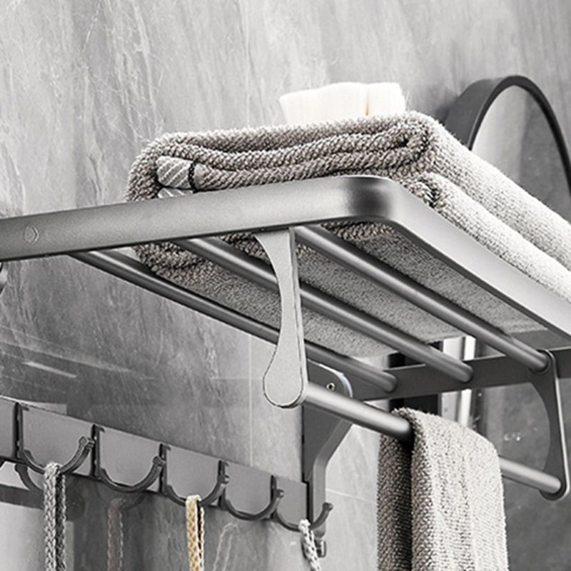 Gray 6/7-Piece Modern Bathroom Accessory Set Bath Shelf/Robe Hooks/Towel Bar Included Clearhalo 'Bathroom Hardware Sets' 'Bathroom Hardware' 'Bathroom Remodel & Bathroom Fixtures' 'bathroom_hardware_sets' 'Home Improvement' 'home_improvement' 'home_improvement_bathroom_hardware_sets' 1200x1200_8ca240d4-ce36-4bde-aaaf-f8ea6dde6f84