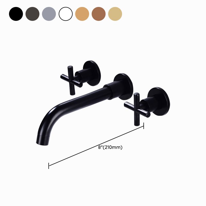 Industrial Wall Mounted Bathroom Faucet Vintage 2-Handle Sink Faucet Clearhalo 'Accueil' 'Amélioration Domiciliaire' 'bathroom_sink_faucets' 'Ensembles de Lavabo & de Robinet de Toilette' 'home_improvement' 'home_improvement_bathroom_sink_faucets' 'Robinet de Lavabo de Salle de Bain' 'Rénovation et Équipement de Salle de Bain' 1200x1200_8cdd244b-fc43-4314-a3bd-014bc780bbdf