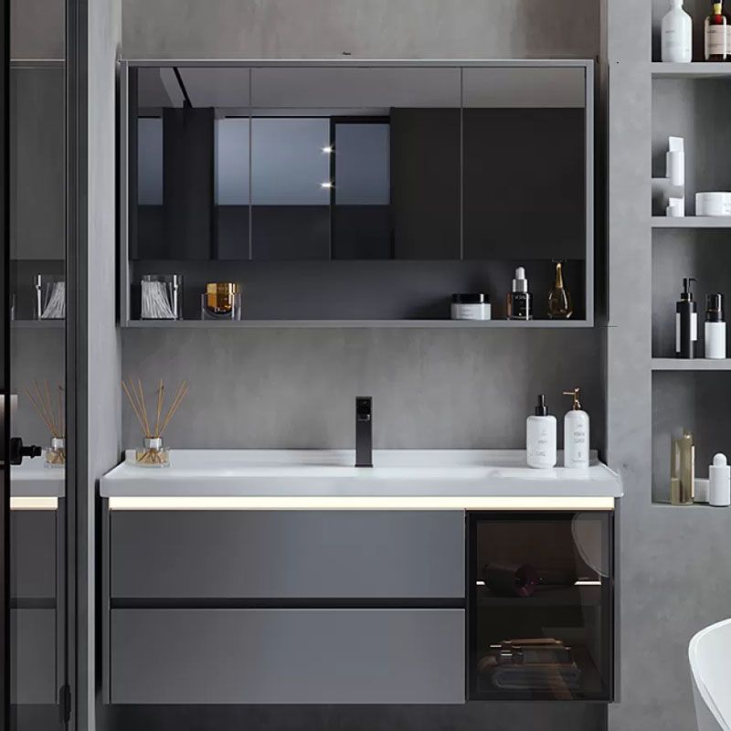 Grey Modern Wall Mounted Standard Open Console with Sink Set Clearhalo 'Bathroom Remodel & Bathroom Fixtures' 'Bathroom Vanities' 'bathroom_vanities' 'Home Improvement' 'home_improvement' 'home_improvement_bathroom_vanities' 1200x1200_8cf2ca0b-5731-4ff3-835f-6852fefd7c9a
