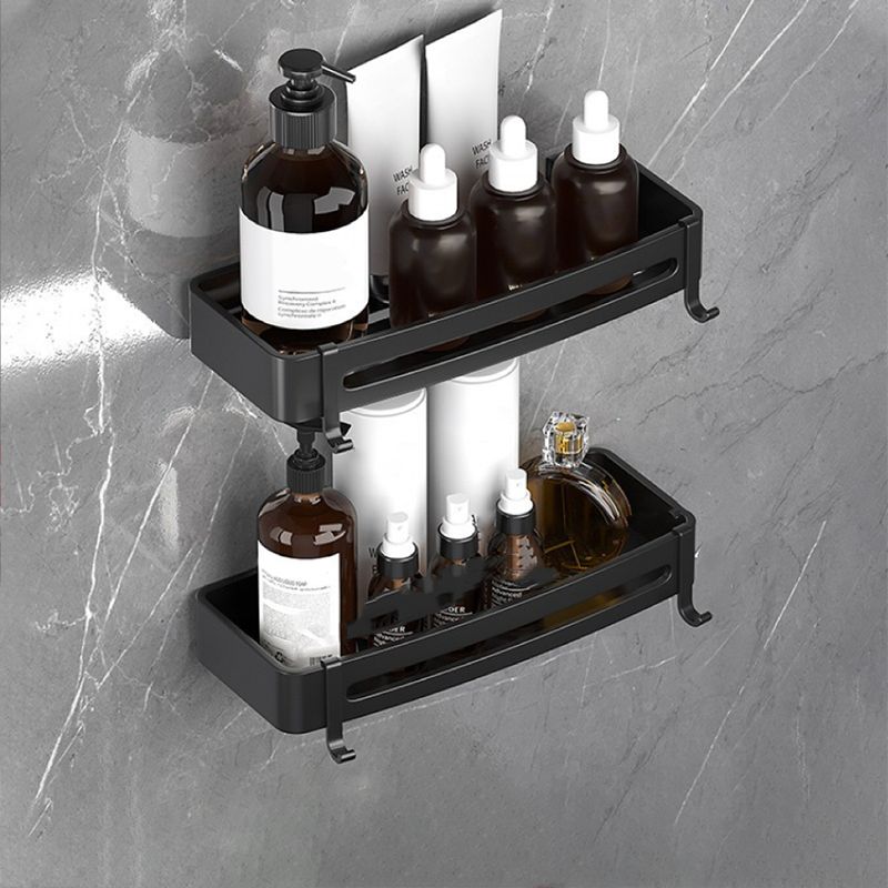 Modern Bath Hardware Set Bath Shelf Silver/Black Bathroom Accessory Kit Clearhalo 'Bathroom Hardware Sets' 'Bathroom Hardware' 'Bathroom Remodel & Bathroom Fixtures' 'bathroom_hardware_sets' 'Home Improvement' 'home_improvement' 'home_improvement_bathroom_hardware_sets' 1200x1200_8cf39ee6-9e8e-4bfb-b43a-991b9fcc2827