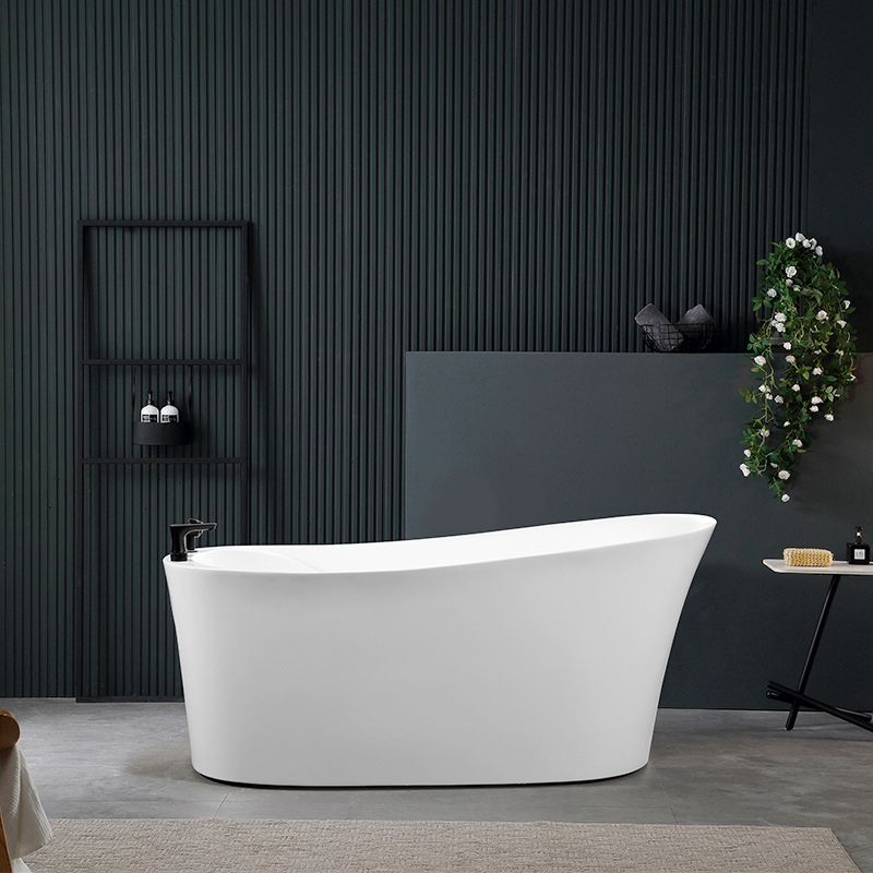 Oval Slipper Soaking Bathtub Modern Acrylic Freestanding Bathtub in White Clearhalo 'Bathroom Remodel & Bathroom Fixtures' 'Bathtubs' 'Home Improvement' 'home_improvement' 'home_improvement_bathtubs' 'Showers & Bathtubs' 1200x1200_8cfac586-af9a-4311-8902-85ead70d2cab